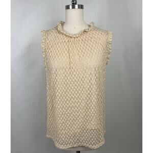 Espresso Womens L Semi sheer Polka Dot Business Blouse Work Court Corporate‎